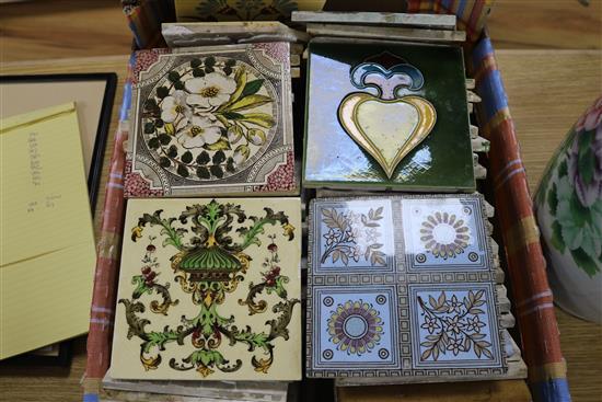 A collection of seventy one various Victorian tiles
